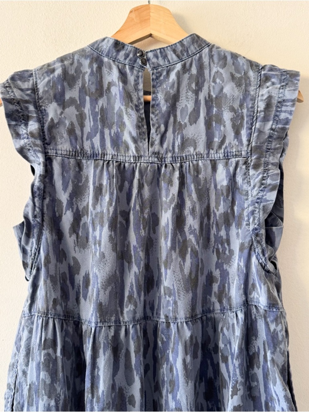 Anthropology Jenee Tiered Blue Printed Dress Size S - Picture 5 of 10